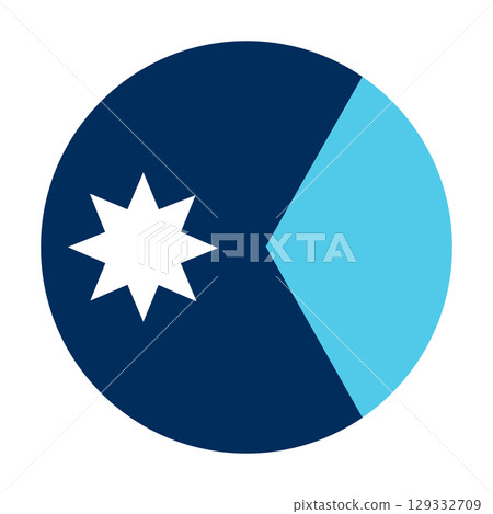 Minnesota round flag. Minnesota state symbol. Button, banner, badge, icon, US state sign in circle shape. Minnesota round flag. Minnesota state symbol. Button, banner, badge, icon, US state sign in circle shape. 129332709