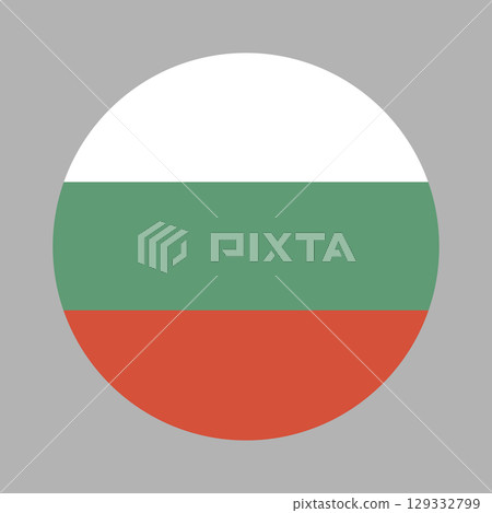 Bulgaria flag. Round Icon of the Bulgarian Flag. Bulgaria flag. Round Icon of the Bulgarian Flag. 129332799