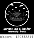 Circle Icon German WW 2 Bunker. vector illustration 129332814