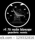 Circle Icon RT-70 Radio Telescope. vector illustration 129332816