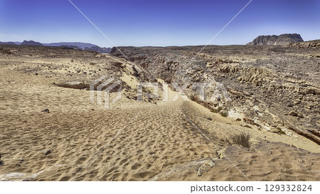 Scenic canyon landscape in the desert of South Sinai, Egypt Scenic canyon landscape in the desert of South Sinai, Egypt 129332824