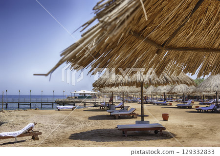 Relaxation on a beach in Sharm el Sheikh, Egypt Relaxation on a beach in Sharm el Sheikh, Egypt 129332833