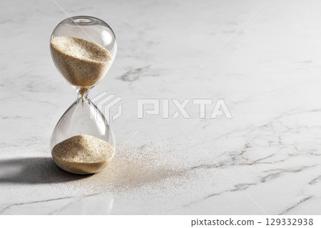 AI-generated, realistic, minimalist-style hourglass image 129332938