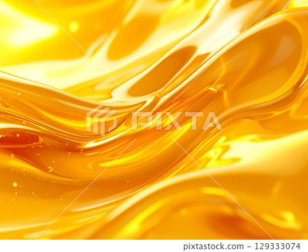 Macro photo of golden honey rippling 129333074