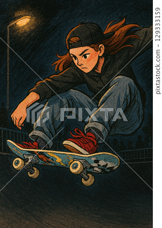 滑板女孩 129333159