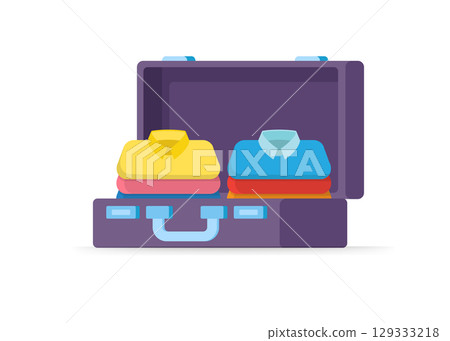 Packed suitcase for summer holiday illustration stock illustration Packed suitcase for summer holiday illustration stock illustration 129333218