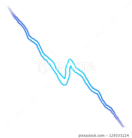 具有急彎的藍色閃電效果(透明背景) 具有急彎的藍色閃電效果(透明背景) 129333224