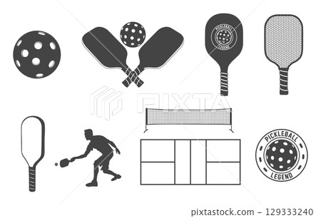 Pickleball Bundle Svg, Pickleball Bundle Silhouette, Pickleball Svg, Pickleball Silhouette, Pickleball Ball, Racket, Player, Court and Net Silhouette. 129333240