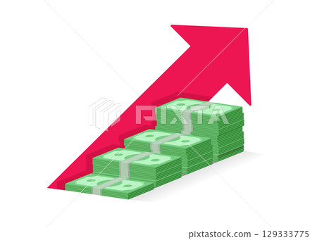 Income growth icon vector Vector Illustration stock illustration 129333775