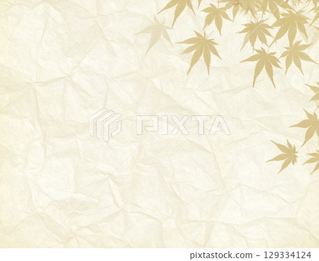 Japanese culture - Autumn leaves patterned washi paper texture 129334124