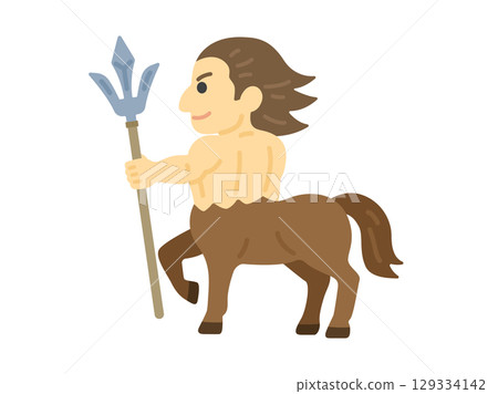 手持長矛的 Ntaur 角色插圖 手持長矛的 Ntaur 角色插圖 129334142