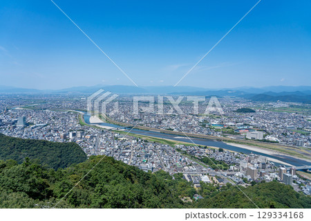 岐阜縣岐阜市：從岐阜城所在的金華山展望台眺望，彷彿征服了世界的美景 129334168