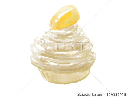 手繪水彩插圖白朗峰與美味的栗子 手繪水彩插圖白朗峰與美味的栗子 129334926