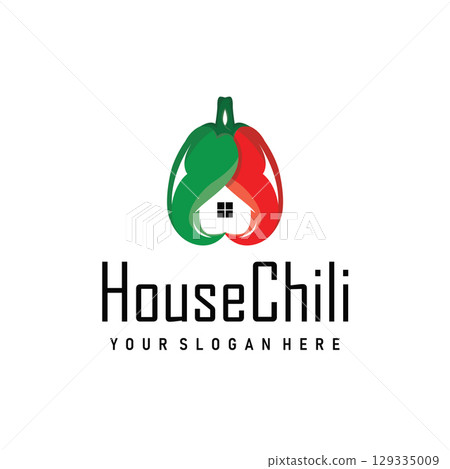 chili logo design illustration template garden plant results as food ingredients hot chili 129335009