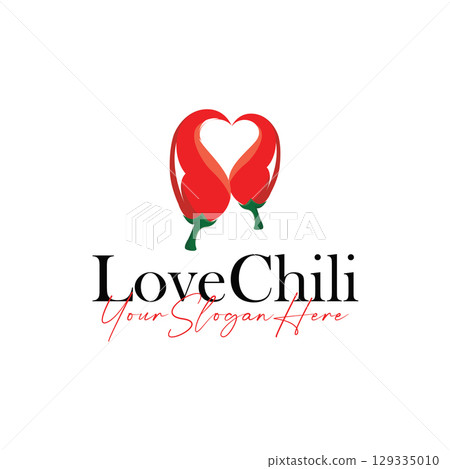 chili logo design illustration template garden plant results as food ingredients hot chili 129335010
