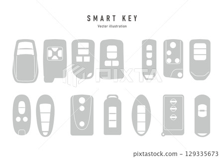 Smart key silhouette, vector illustration 129335673