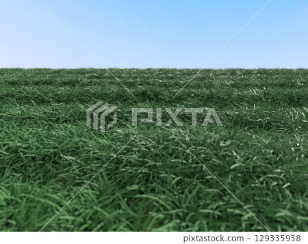 藍天和草原風景 129335938