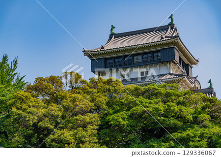 [Kitakyushu City, Fukuoka Prefecture] Kokura Castle under clear skies 129336067