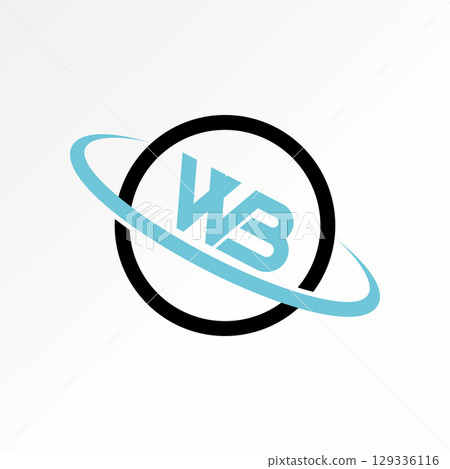Logo design graphic concept creative premium vector stock image top sell initial WB connected font circle ellipse cut swoosh monogram business brand 129336116