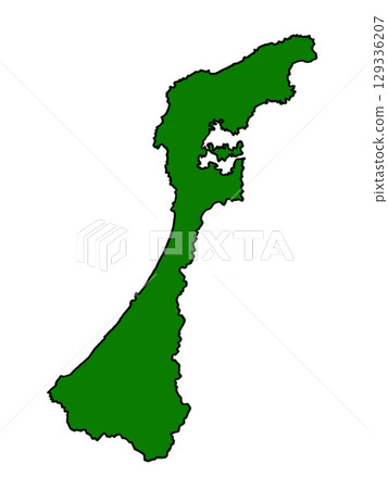 石川縣地圖(綠色邊框) 石川縣地圖(綠色邊框) 129336207