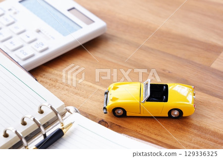 calculator and car 129336325