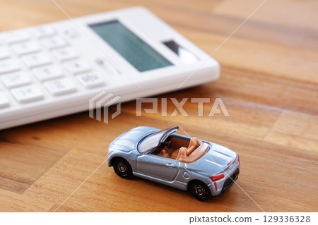 calculator and car calculator and car 129336328
