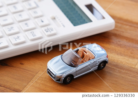 calculator and car calculator and car 129336330