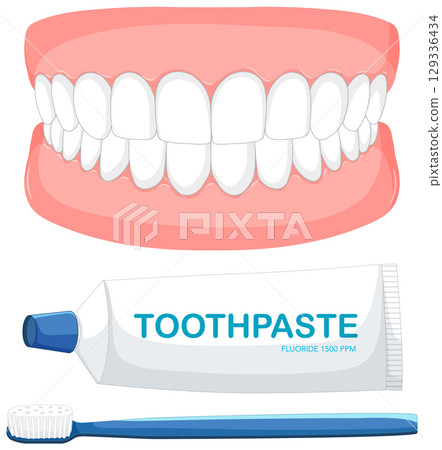 Dental Hygiene Essentials Illustration 129336434