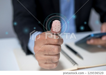 applications, concept of biometric authentication and data privacy. applications, concept of biometric authentication and data privacy. 129336520