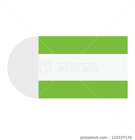 帶有綠色和白色條紋的橡皮擦的平面設計向量插圖 129337176