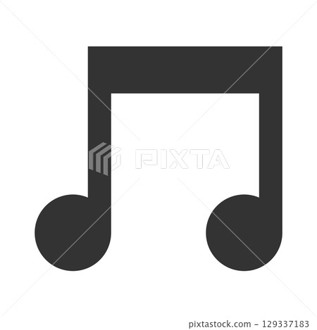 簡單的黑色八分音符圖示插圖 簡單的黑色八分音符圖示插圖 129337183