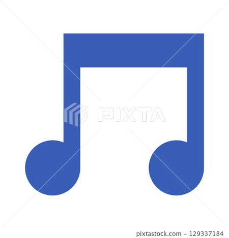 簡單的藍色八分音符圖示插圖 129337184
