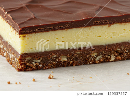Delicious Chocolate Caramel Dessert Slice 129337257