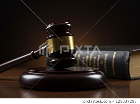 Judges Gavel on Law Book, Justice Concept 129337293