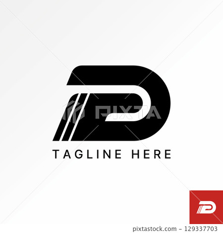 Logo design graphic concept creative premium vector stock image top sell initial D DP G font italic stripes speed force monogram sport tech movement 129337703