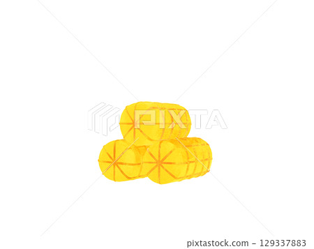 金色米包水彩插圖 129337883
