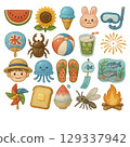 Cute animal illustration set 129337942