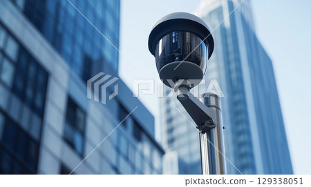 camera at city street. camera mounted outside in the street camera at city street. camera mounted outside in the street 129338051