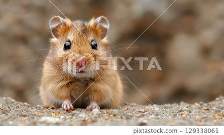 funny little hamster. little dwarf hamster 129338061