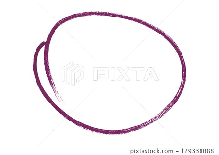 Purple pencil highlight circle mark isolated on transparent background 129338088