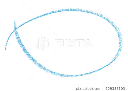 Light blue pencil highlight circle mark isolated on transparent background 129338103