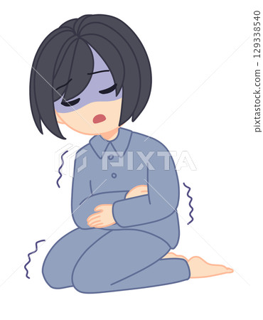 一位胃痛的女人的插圖 一位胃痛的女人的插圖 129338540