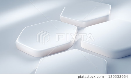 white background with hexagons 129338964