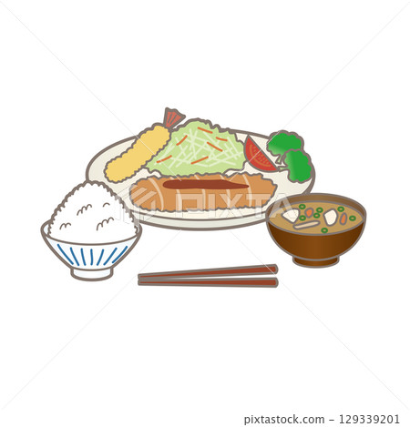 西式晚餐插畫 西式晚餐插畫 129339201