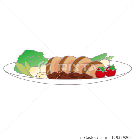 肉類菜餚插圖 肉類菜餚插圖 129339203