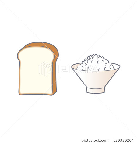 Illustration of bread and rice Illustration of bread and rice 129339204