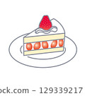 Strawberry shortcake illustration 129339217