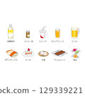 Calories of each food illustration 129339221
