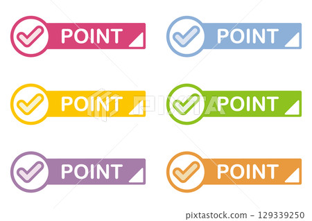 Sticky note style illustration material: point, important, mark, check, attention, caution 129339250