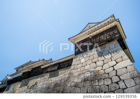 Traditional Japanese Castle Structures Overlooking Matsuyama City Traditional Japanese Castle Structures Overlooking Matsuyama City 129339356